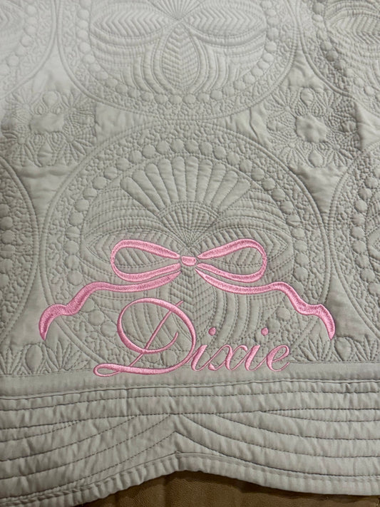 Embroidered Baby Quilt Blanket